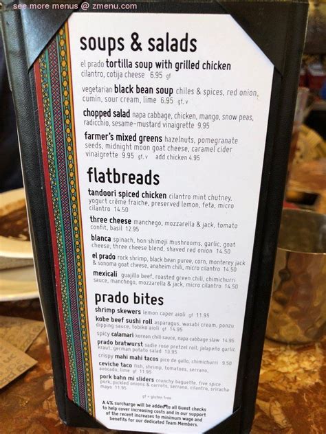 the prado menu.